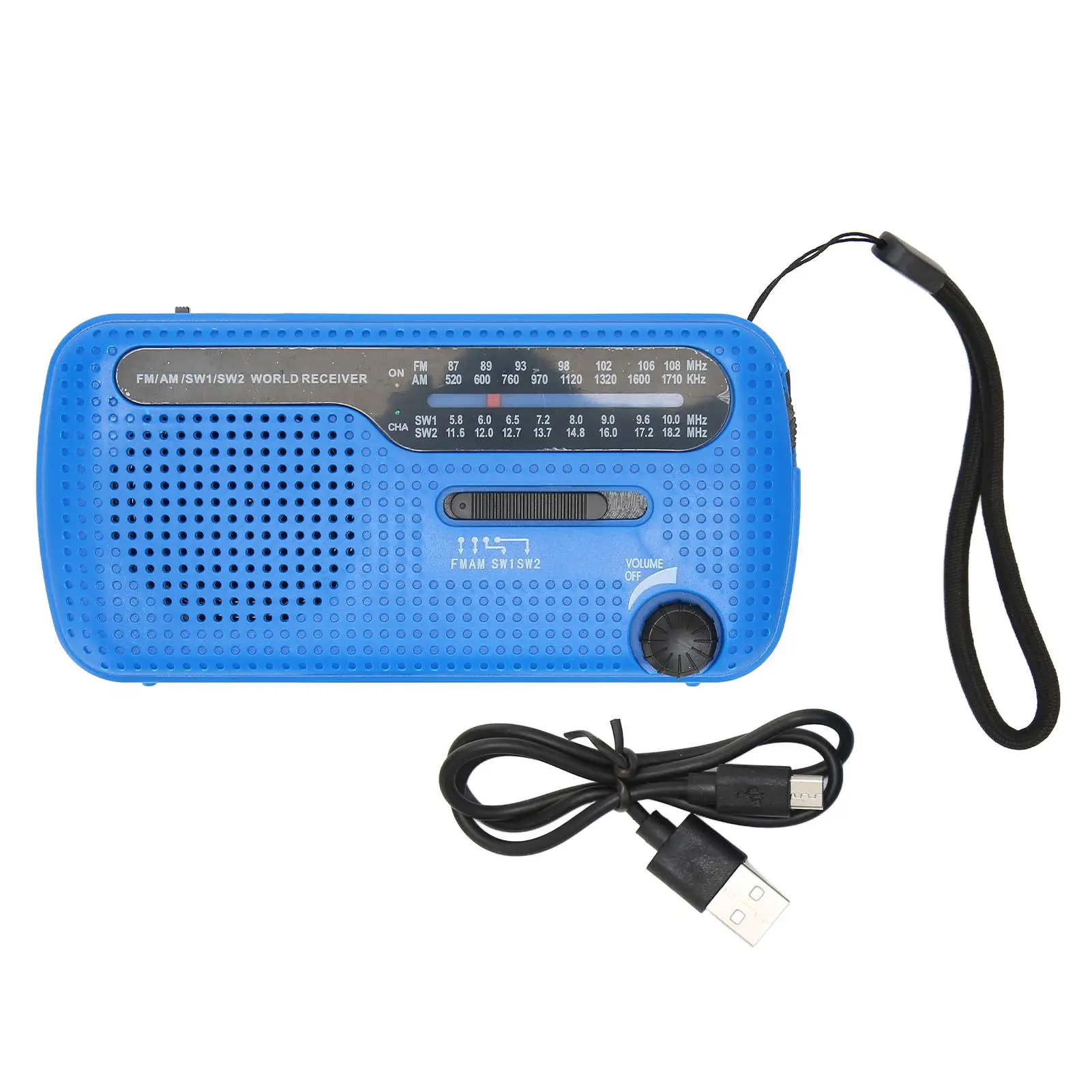 

Hand Crank Solar Radio AM FM SW1 SW2 with Flashlight - Multiband Camping Emergency Radio for outdoor Activities