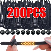 200/20PCS Nylon Universal Cable Tie Buckle Multipurpose Cable Ties Tool Heavy Duty Self Locking Zip Black Zipties for Car Repair