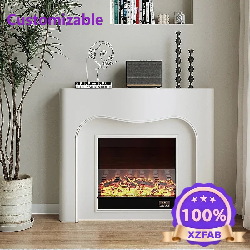 Factory Direct 2026 French fireplace decorative cabinet black display porch side cabinet simulated flame atomization against