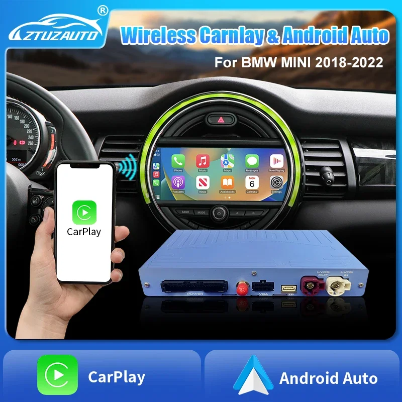 Smart Box Wireless CarPlay For BMW MINI F55 F56 EVO 2018-2020 Decoder Android Auto Mirror AirPlay Car Play Support Rear Camera