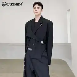 LUZHEN Original Asymmetric Splicing Design Blazers 2025 Spring Personality Fashion Street High Quality Men's Suit Jackets LZ2551