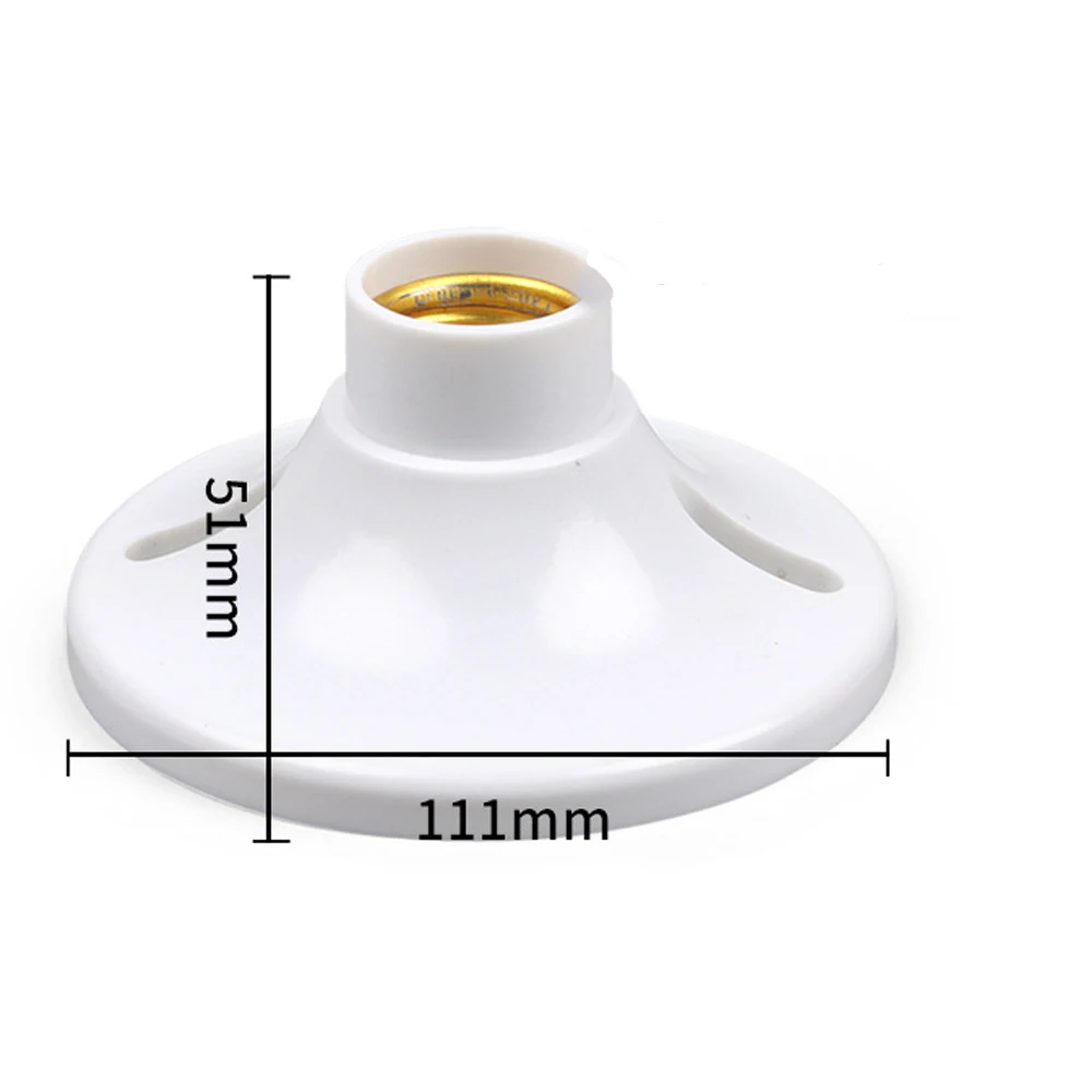 Round Flat Bottom Lamp Holder, Bedhead parafuso de plástico, Branco Pendurado Lampholder, E27, 1Pc