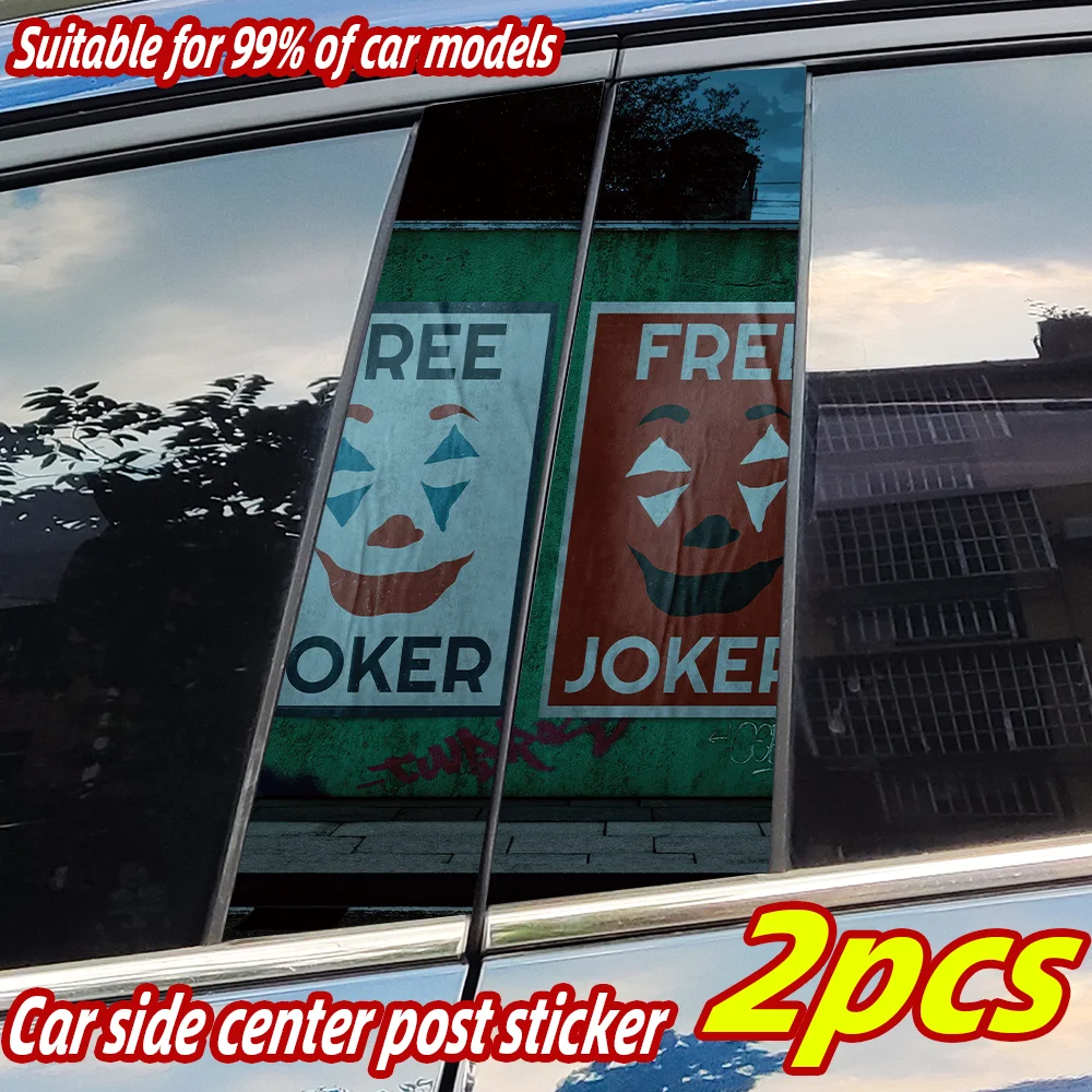 

Funny Joker 2 Car Stickers Auto B-pillar Waterproof Sunscreen Vinyl Decals Auto Center Column Cover Scratches Decor Accessories