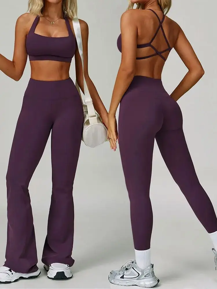 2-delige set trainingspak voor dames Fitnesskleding Yogasets Sportkleding Trainingsbeha Hoge taille legging Set Gymkleding Sportpakken