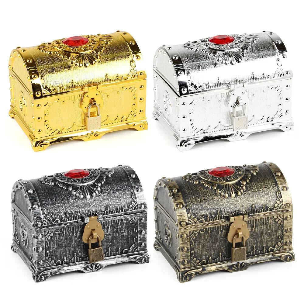 

Cross-border medium pirate treasure hunt children's Treasure box retro plastic storage decoration Baibao toys creative furniture