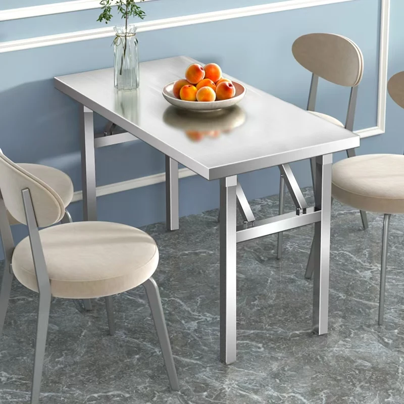 متعددة الوظائف الفولاذ المقاوم للصدأ طاولة قابلة للطي سميكة المحمولة في الهواء الطلق طاولة تخييم السوق الليلي كشك طاولة الشواء