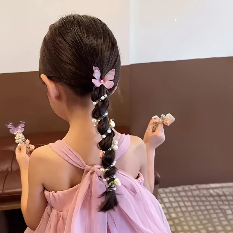 2 Stück skurrile Schmetterlings-Mesh-Stirnbänder für Mädchen, Haarschmuck für den täglichen Gebrauch, Partys, Stirnband, elegantes Haargummi – Detail 9