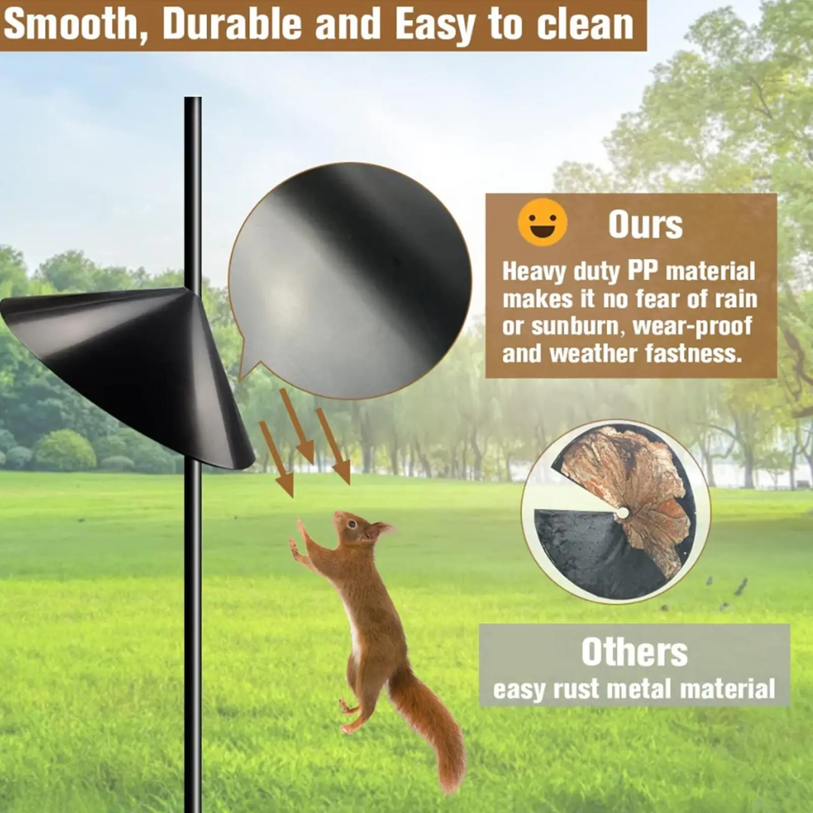 

Hanging Bird Feeder Protective Cover Outdoor Feeders easy to install 19 inch Bird Feeding Protective Dome for Yard