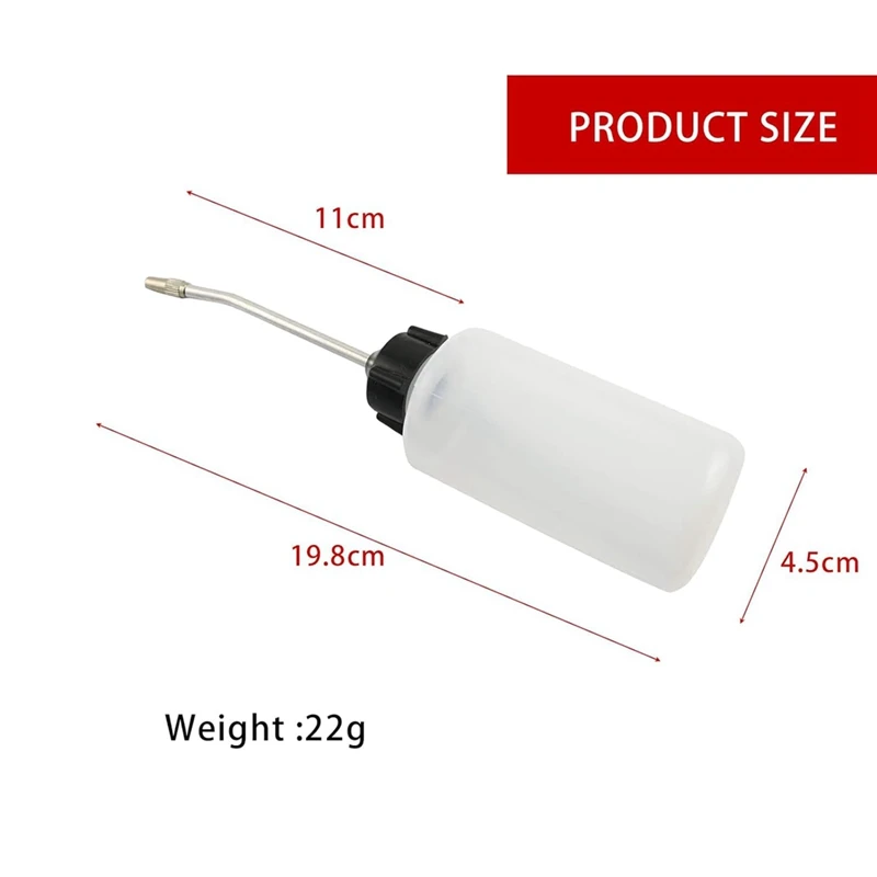 Engrasador de aguja para máquina de coser, dispensador de aceite de 120Ml con caño largo en ángulo, tapón de rosca, boquilla extendida, botella de aceite, 4 piezas