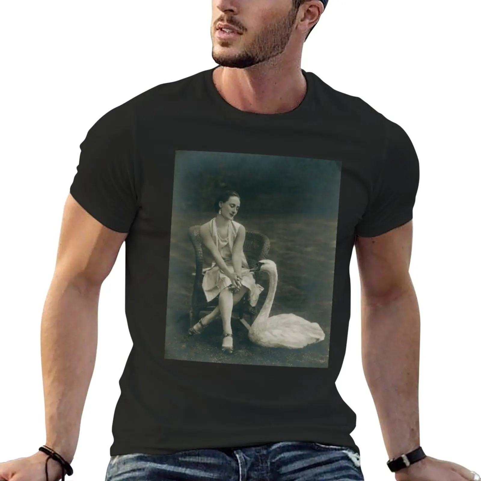 Anna Pavlova T-Shirt Short sleeve tee blanks korean fashion Short sleeve tee men