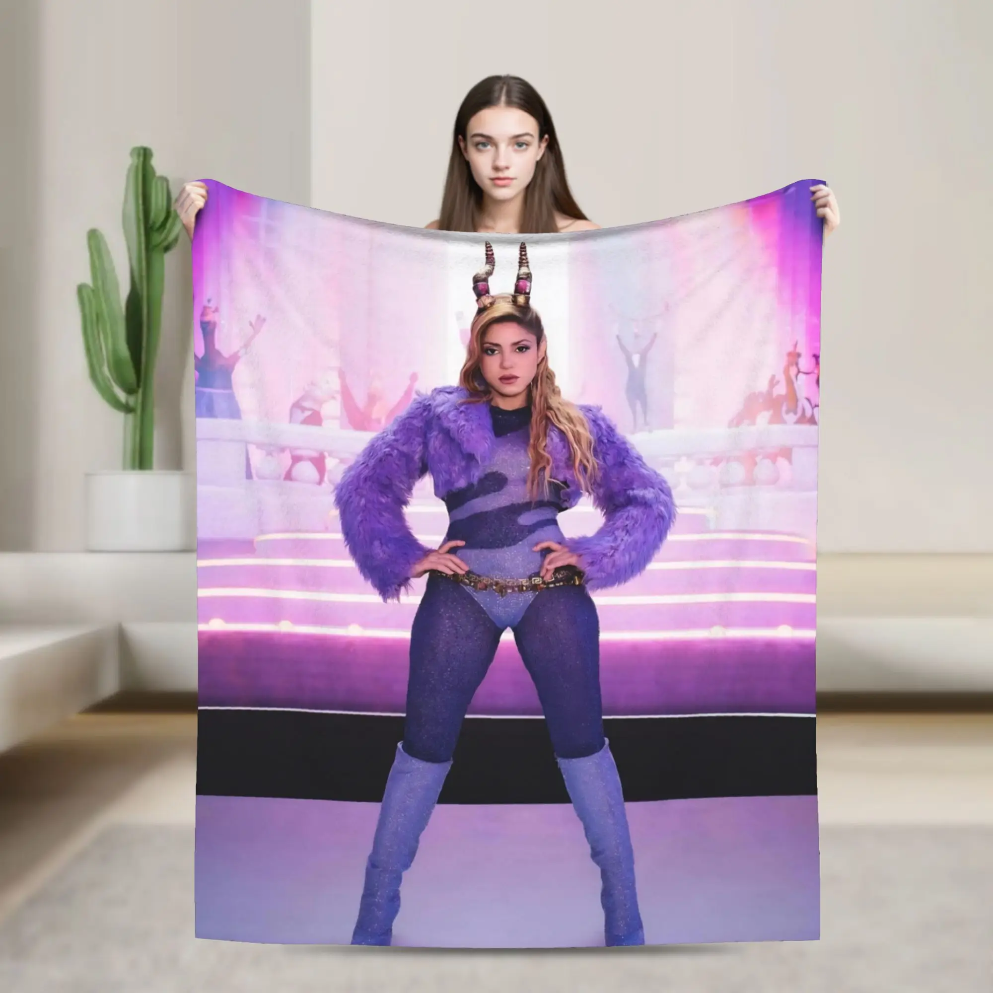 Shakiras LMYNL World Tour Blankets Flannel Summer Air Conditioning Cartoon Movie Portable Throw Blanket for Sofa Couch Rug Piece