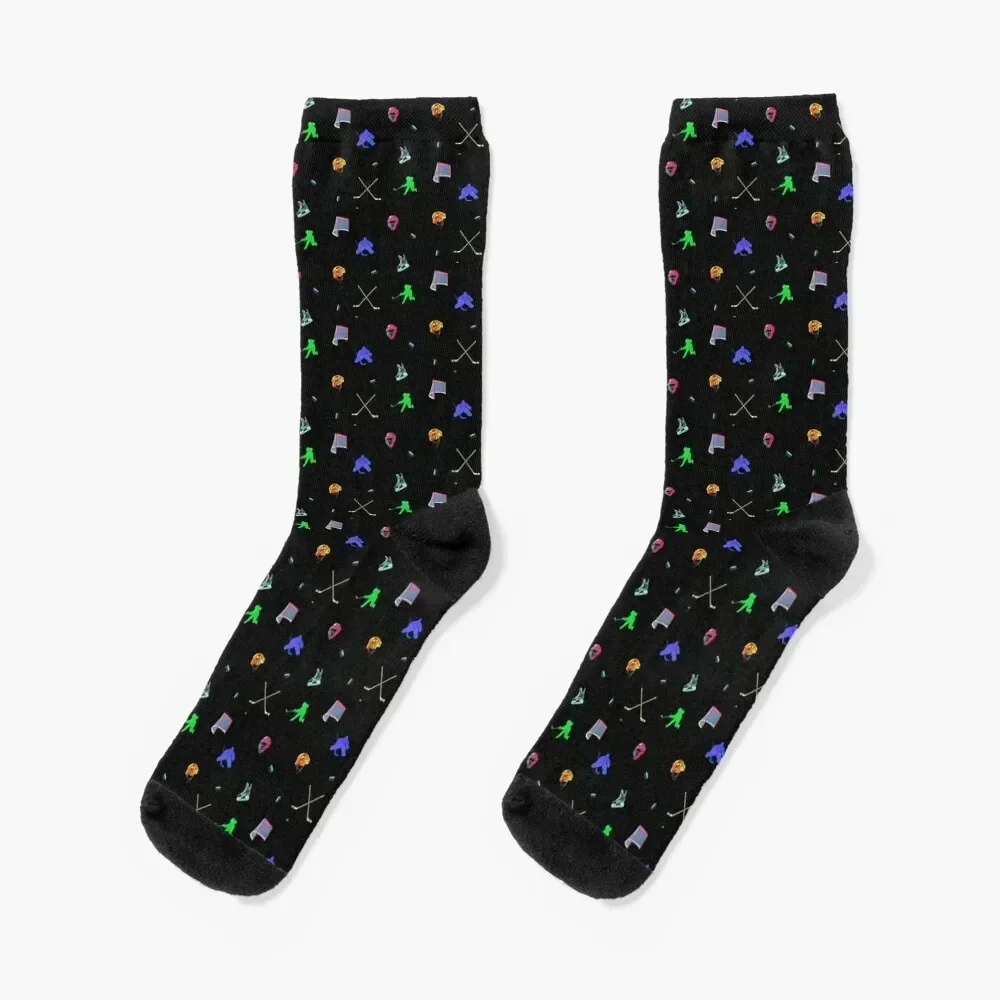 

Hockey Pattern ( Hockey sticks - Puck - Skates - Net Helmet goalie shot ) Socks ankle custom Wholesale Socks Men Women's