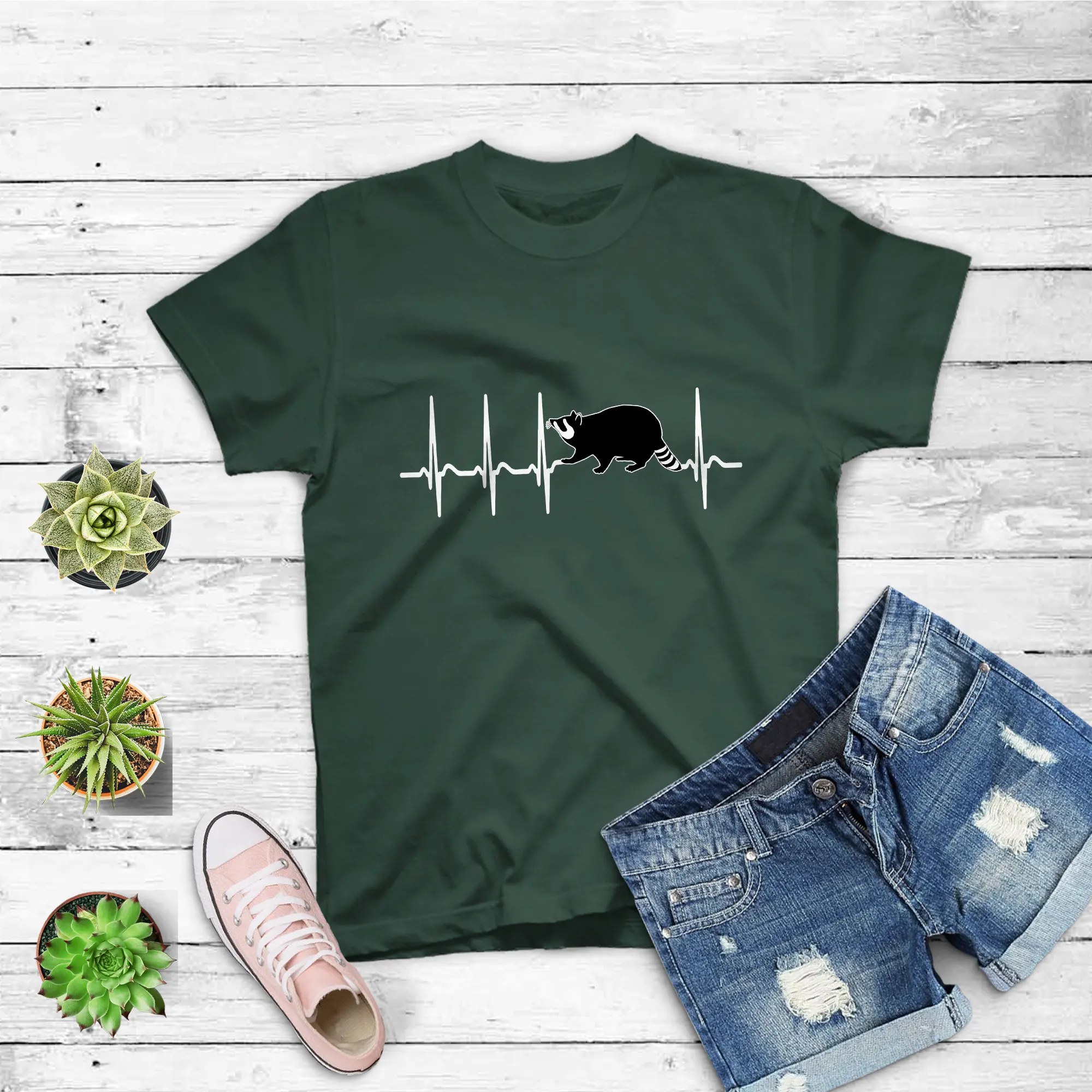 Coati Heartbeat Raccoon Ekg Pulseline Coatimundi T Shirt