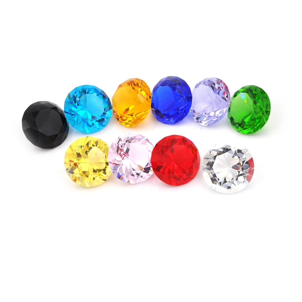 1PCS Paperweight Glass Crystal Diamond Shape Paperweights Facet Jewel Wedding Decor Gift 30mm