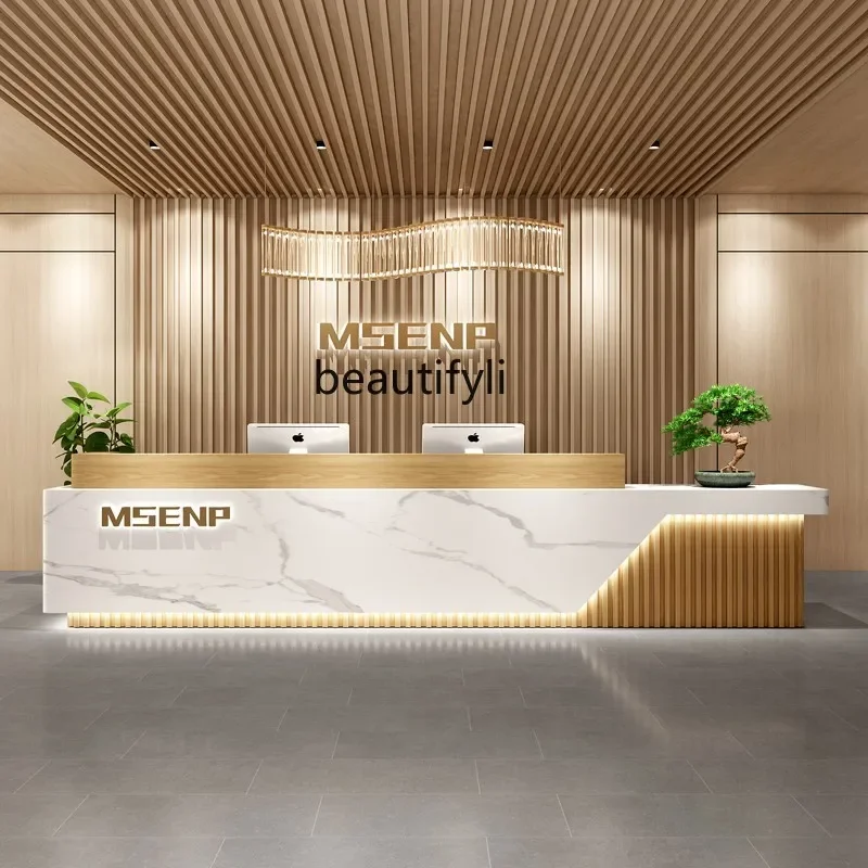 Modern Chinese company Reception desk Hotel lobby Welcome desk Training institution Sales department Bar checkout page