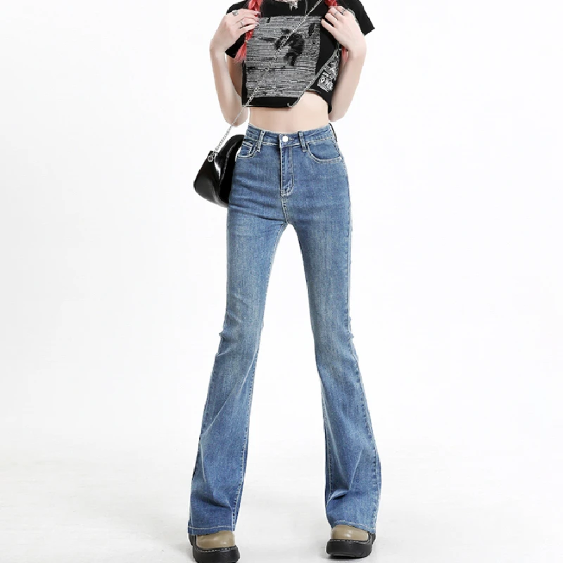 

High Waist Wide Leg Straight Cut Jeans Women's Spring Autumn 2024 New Style Slimming Loose Long Trousers Casual Fashion
