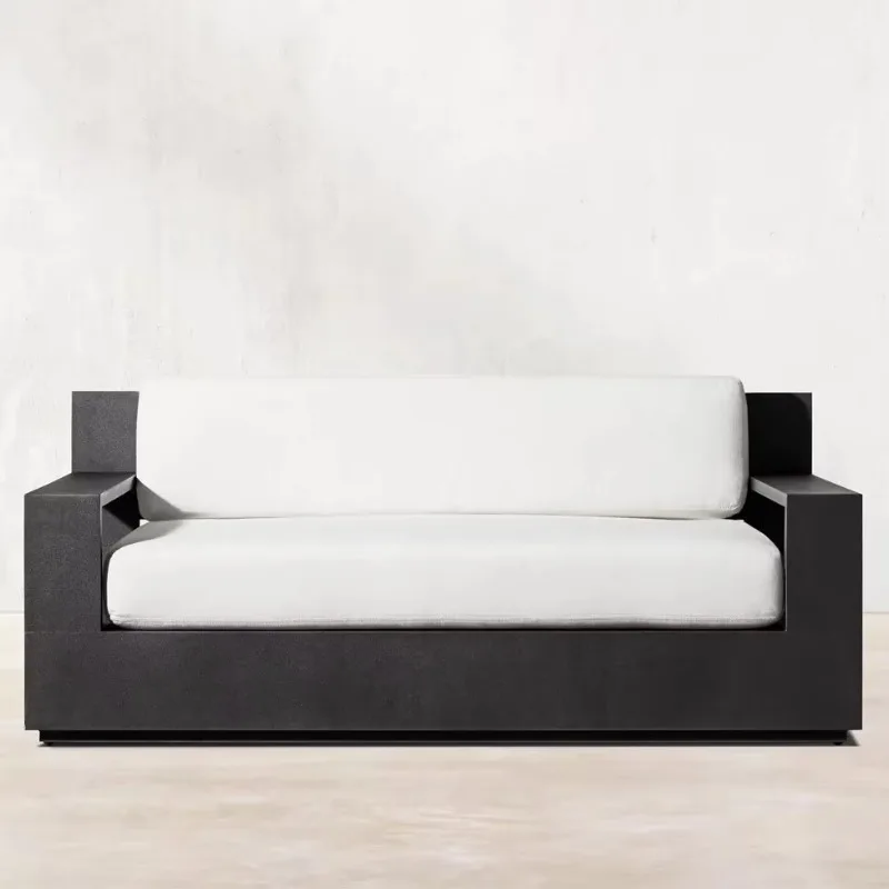 

Outdoor leisure simple outdoor courtyard waterproof, sunscreen open-air sofa, hotel garden aluminum sofa