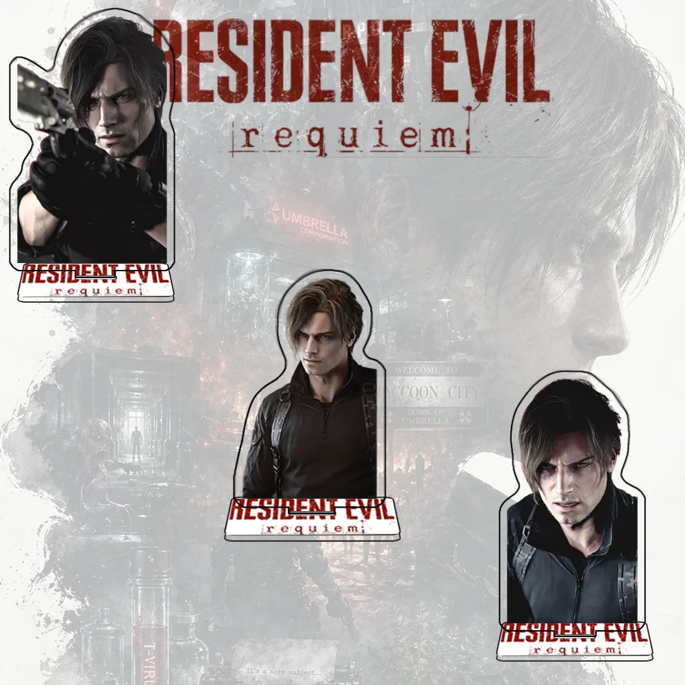 Game Resident Evil Requiem Acrylic Stand Keychain 10CM Leon Kennedy Grace Ashcroft  Desk Decor Gaming Room Display Ornament Gift