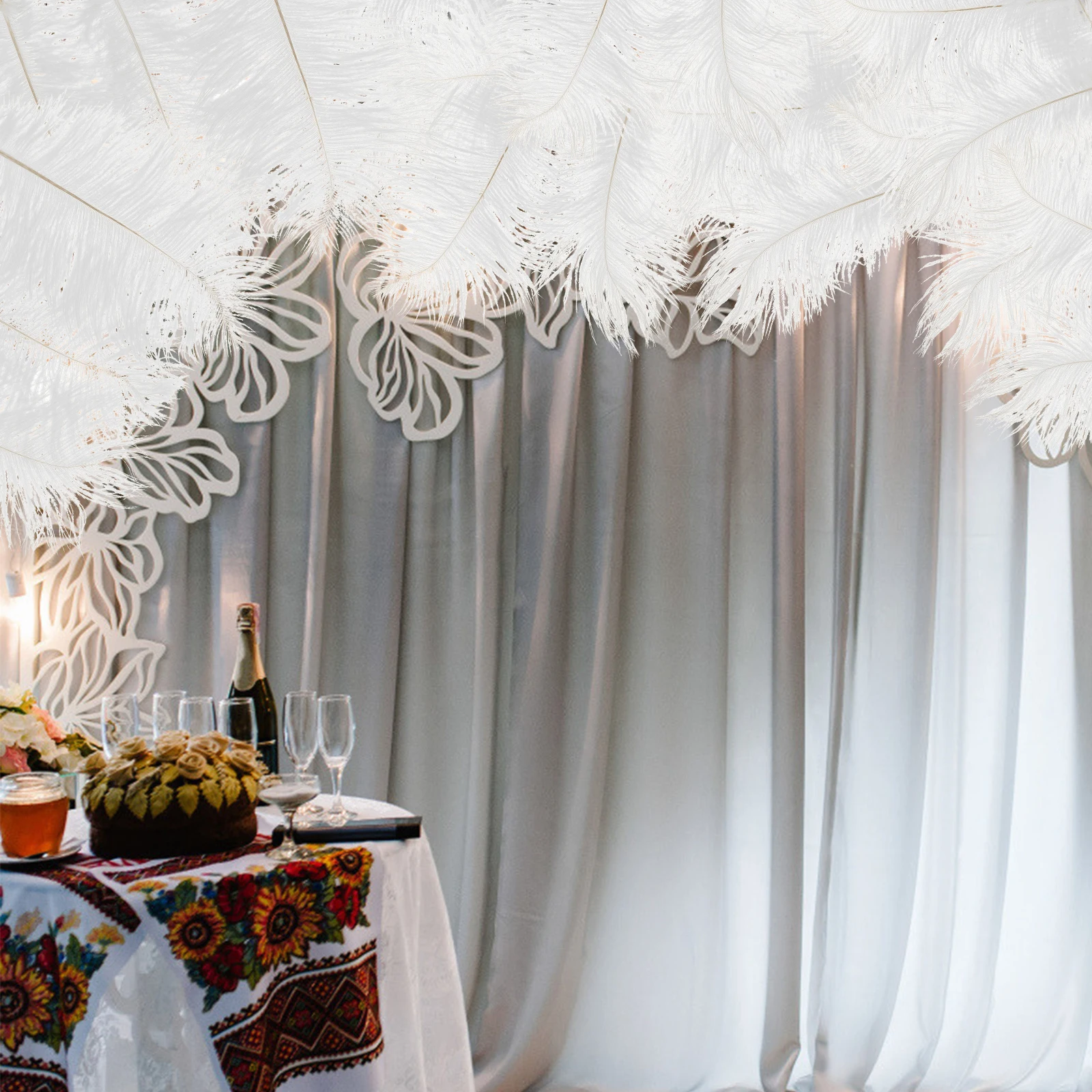 

10 Pcs Colorful Ostrich Wedding Decor Crafts Making Accessories