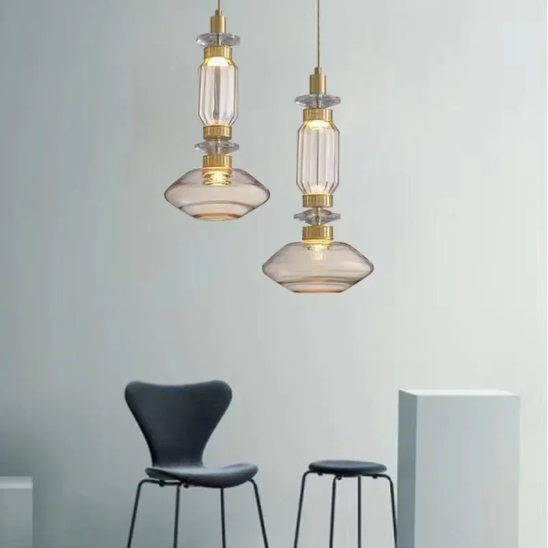 Plafonnier LED réglable en verre ambré transparent, design artistique, éclairage d'intérieur, luminaire décoratif de plafond, idéal pour une entrée, un salon, un restaurant ou une table de chevet