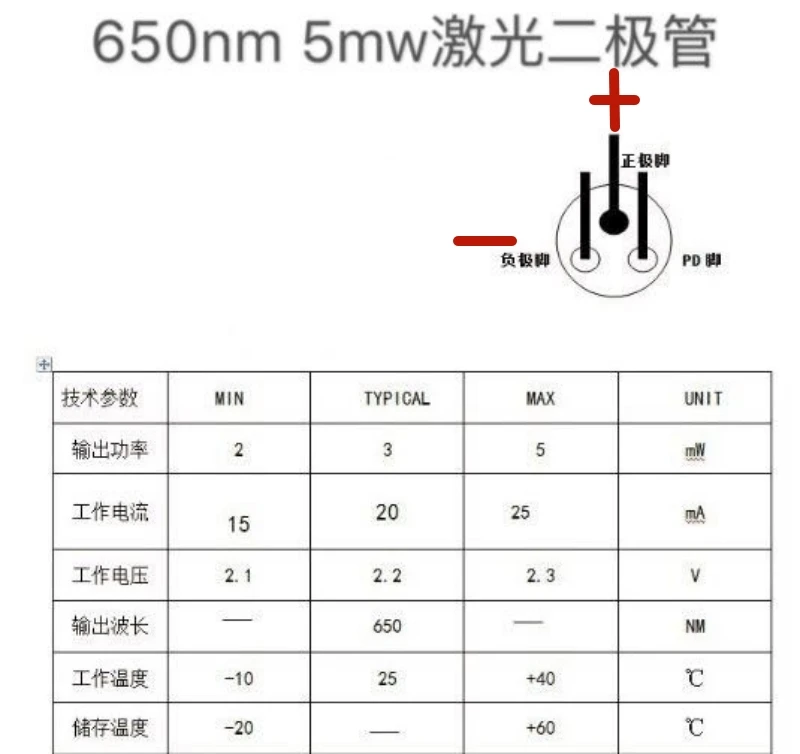 Free shipping 4mm*8mm industrial grade laser tube, 5mW red spot laser secondary tube, adjustable focus laser head, 650nm sensor