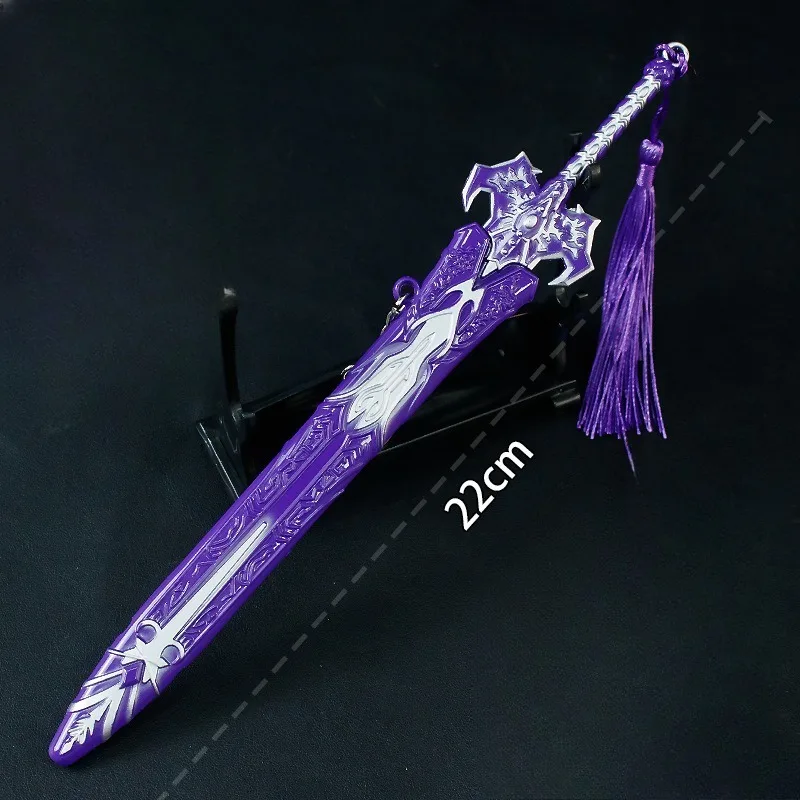 Espada de dragón demonio de 22cm, modelo de Anime, artesanías de aleación, decoración de escritorio, colección de periféricos de juego, regalos de Festival, juguetes para niños