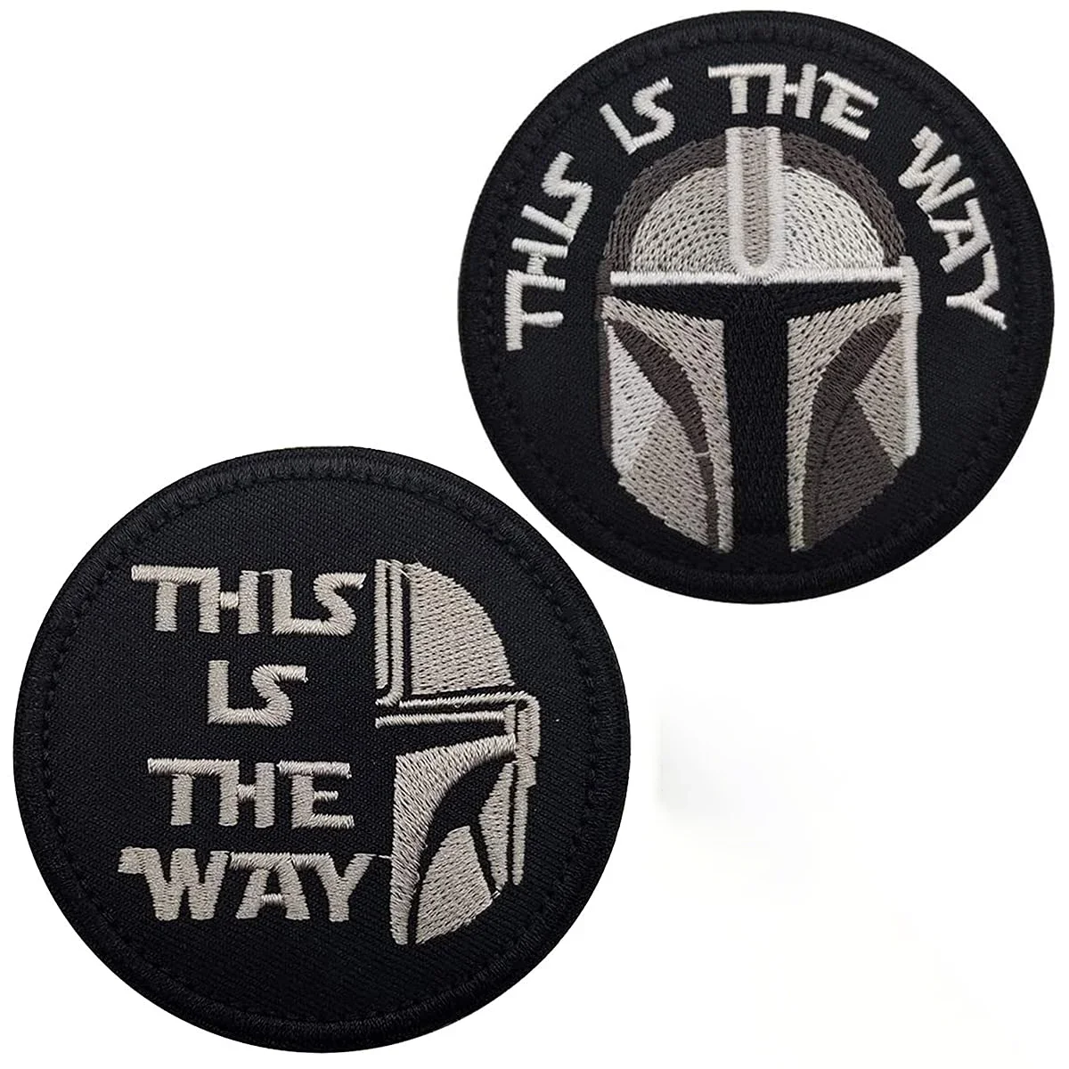 1pc/2pc This is The Way Full/Half Helmet Art Patch Embroidered Hook and Loop for Hats, Bags, Jackets