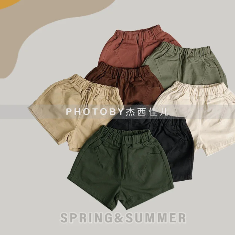 

New Korean style summer pants children Instagram, cotton neutral, elastic casual shortsa Korean style boys girls, breathable