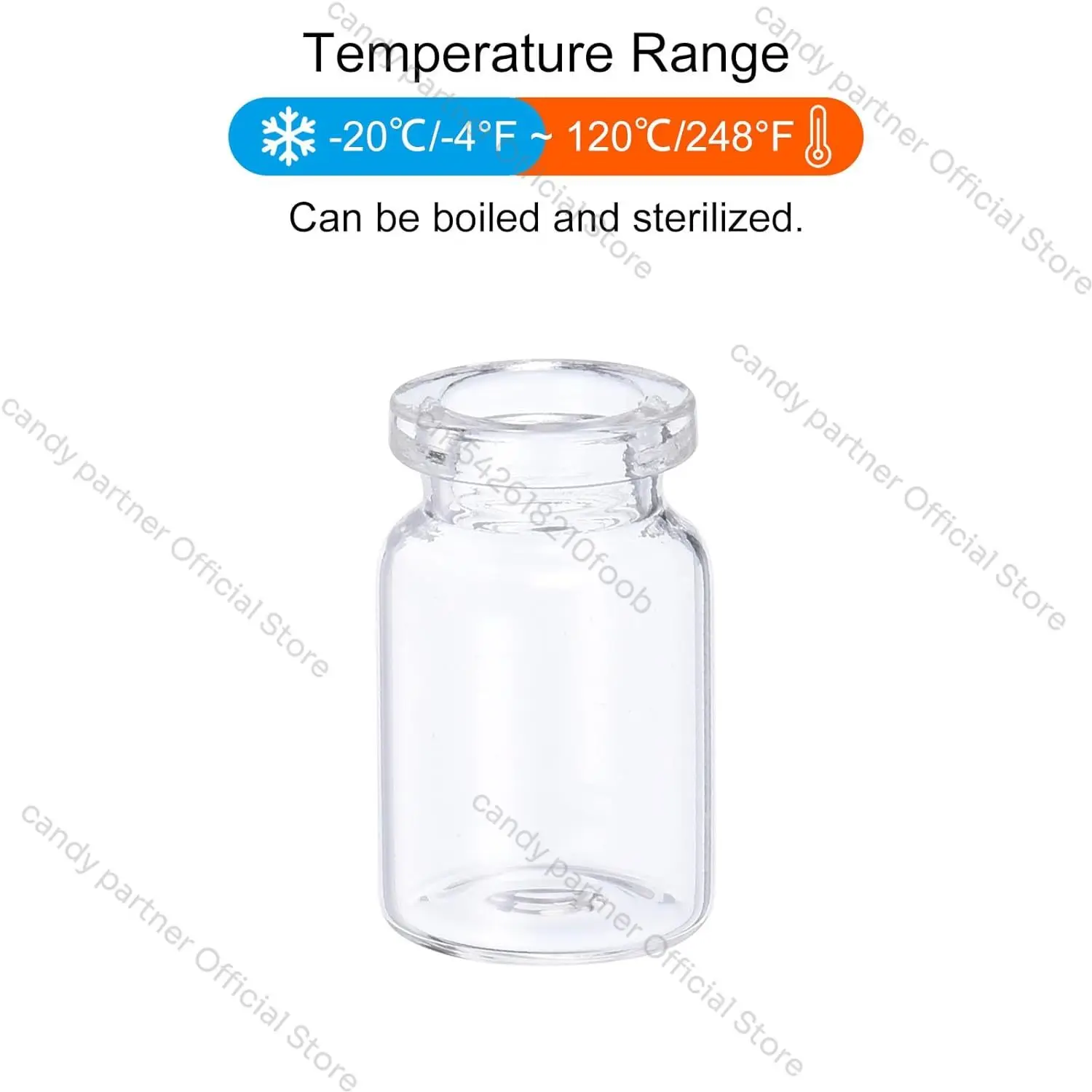 100 Stück 3/5/10ml Glasfläschchen, leere Probenfläschchen mit Verschlüssen, Gummistopfen, Injektionsöffnung für Labor, Pflanzen, ätherische Öle – Detail 5