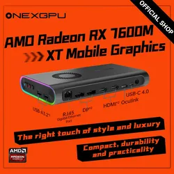 OneXPlayer Onexgpu AMD Radeon RX 7600M XT Mobile Graphics Oculink Graphics Card Expansion Dock 8GB GDDR6 USB4 Thunderbolt 4