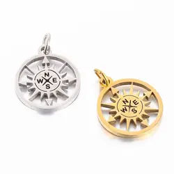 5Pcs Nautical Compass Charms Stainless Steel Hawaii Sea Charm Pendant DIY Handmade Jewelry for Earrings Bracelet Necklace Making