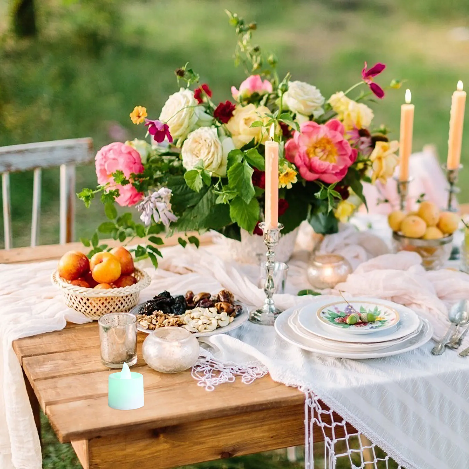 7 ألوان متغيرة LED شموع عديمة اللهب ضوء رومانسي لحفلات الزفاف ديكور داخلي وخارجي يعمل بالطاقة