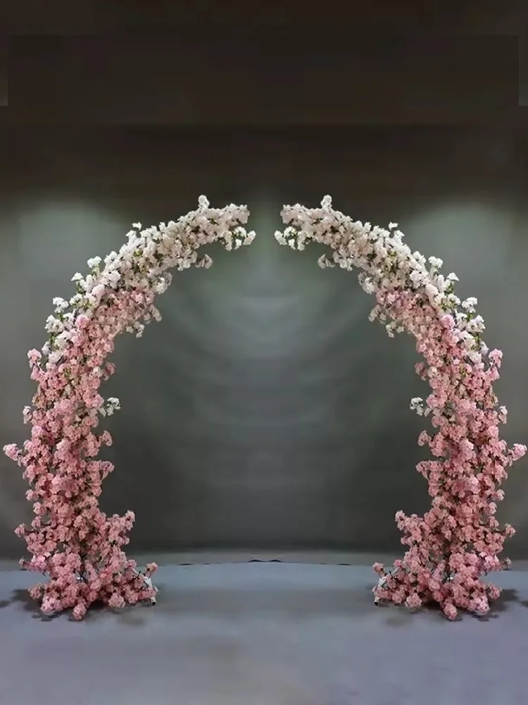 2 Stück Hochzeitsdekorationen, einlagiger Hornbogen aus Schmiedeeisen, gebogenes Regal für Partys, Outdoor-Hochzeiten, Ballon- und Blumenarrangements. – Detail 4