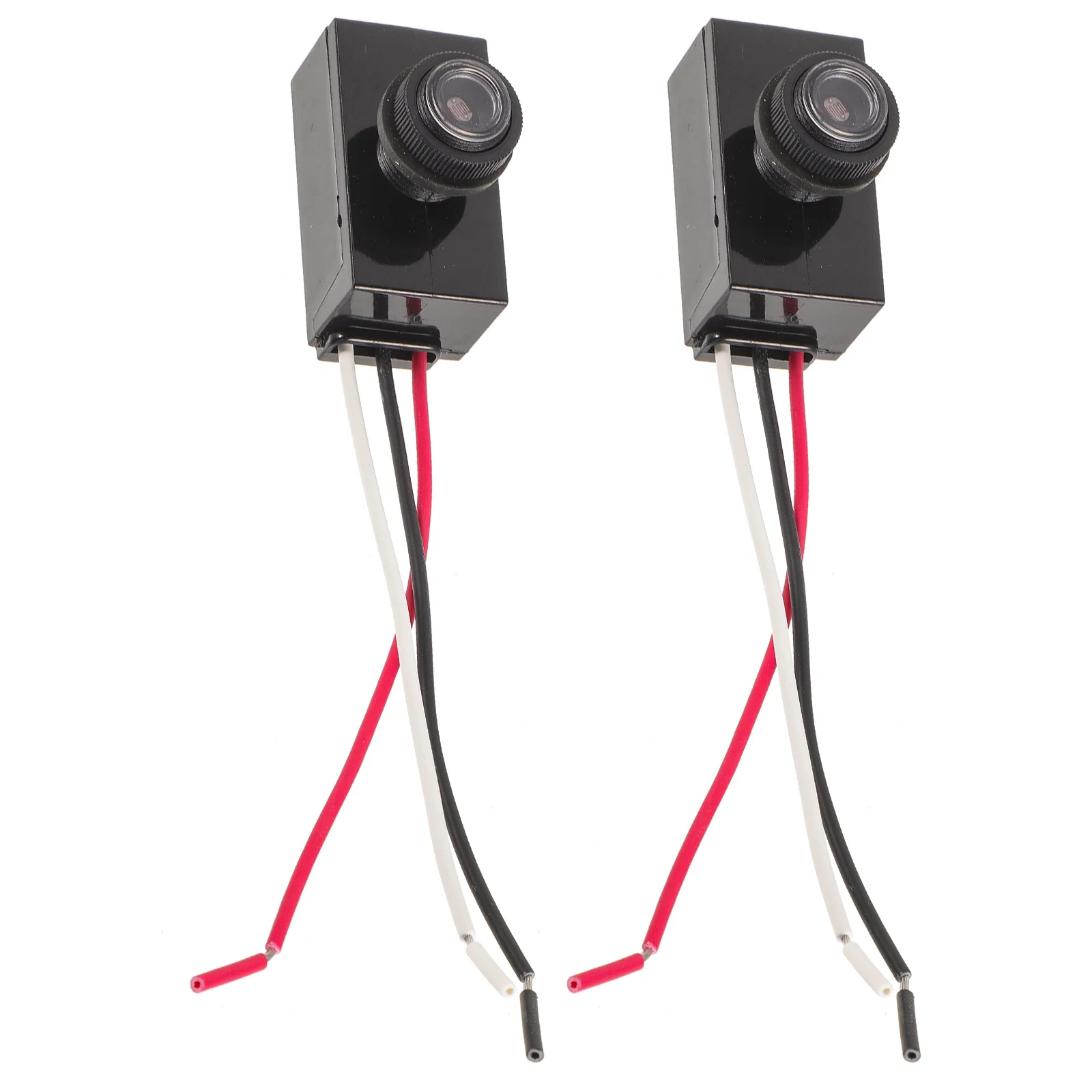 

2pcs 120V Photocell Sensor For Outdoor Light Black Dusk To Dawn Switch Automatic On Off Time Delay Function For Wall Post Lamp