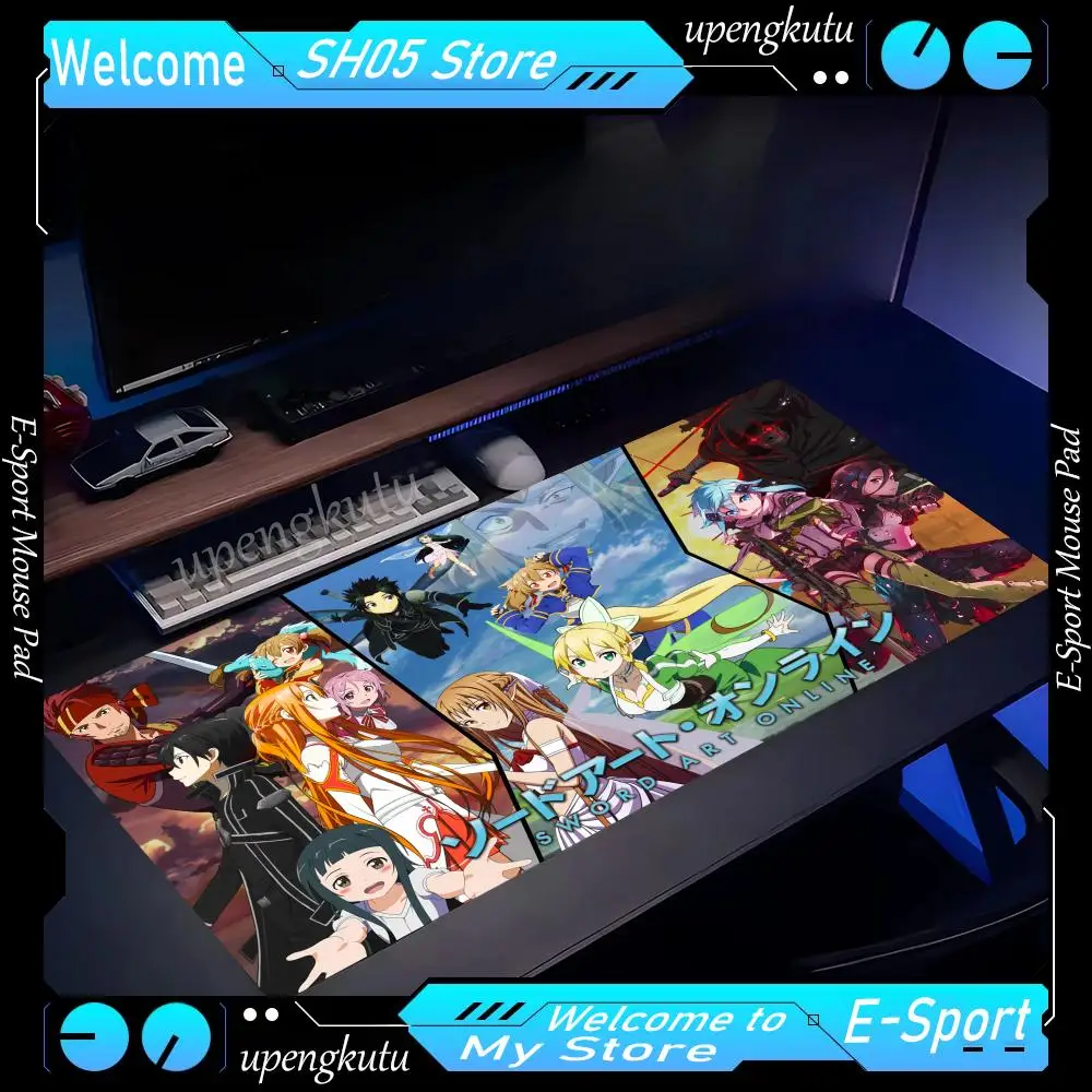 Large Mouse Pad Sword Art Online Gaming Accessories Keyboard Desk Mat Pc Gamer Computer Cabinet ковер Deskmat Anime Mousepad Xxl