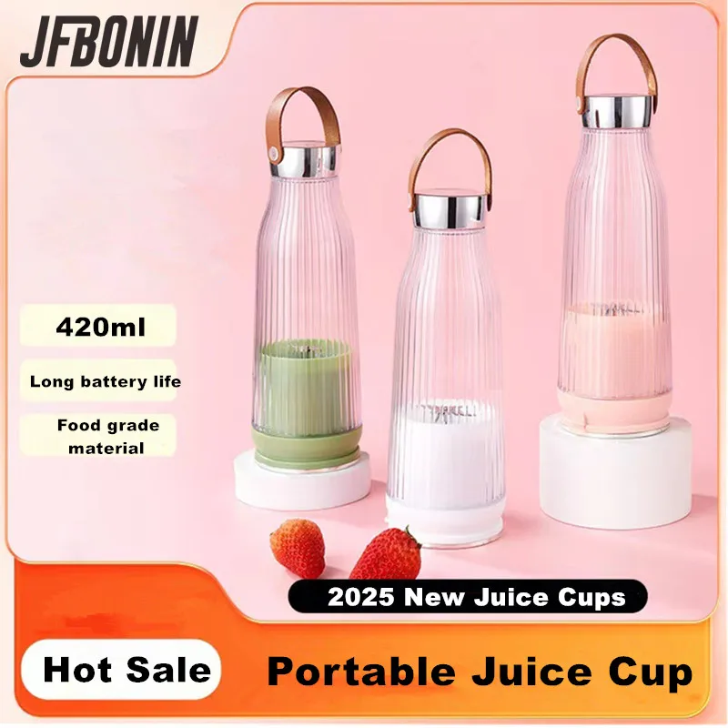 2025 Electric Juicer Cup 6 Blades Blender Milkshake Machine USB Portable Fruit Milk Mixing Tool Mini Fresh Juice Blender