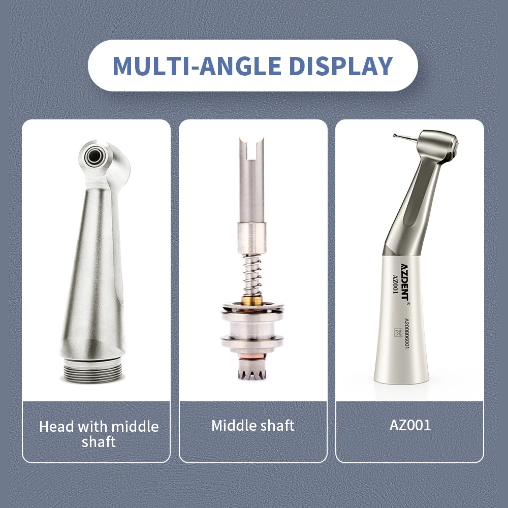 AZDENT Dental Low Speed Handpiece Contra Angle 1:1 Straight External Water Spray Air Motor Operation Dentistry Equipment Tool