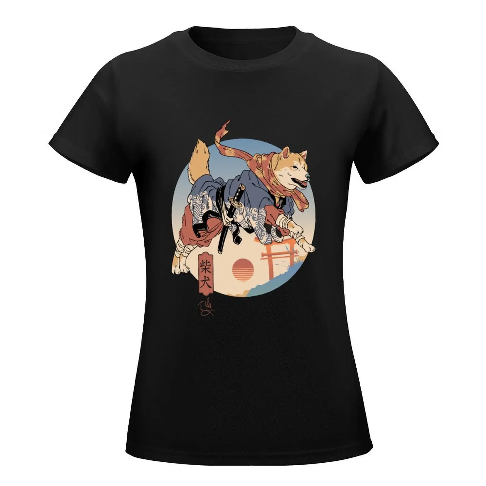 Shiba Ronin T-Shirt funnys hippie clothes summer blouses woman 2024