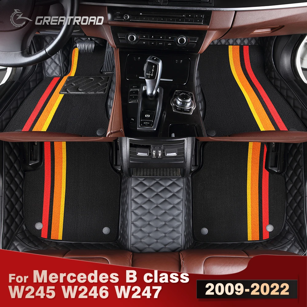 

Для Mercedes B class W245 W246 W247 2009-2022 двухслойные автомобильные коврики на заказ автомобильный ковер чехол аксессуары для интерьера