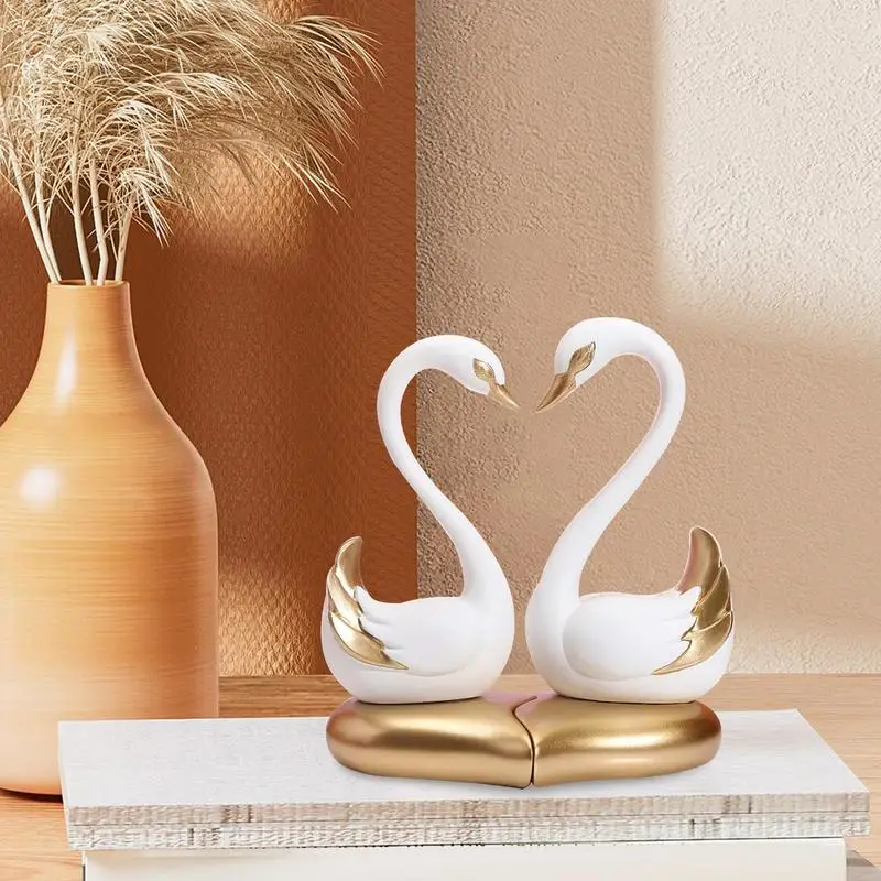 Swan decorative statue resin animal statue model desktop ornaments desktop decoration suitable for home desktop decoration