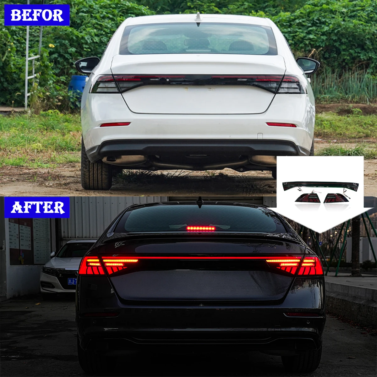 Original modification of the new start dynamic streamer through the tail light assembly FOR ACCORD 2023