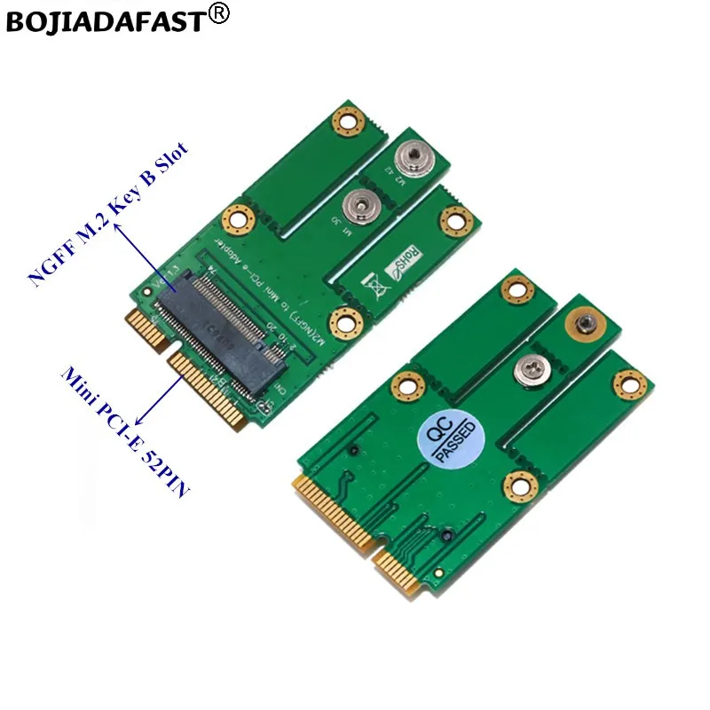 واجهة PCI-E MPCIe صغيرة إلى بطاقة مهايئ لاسلكي M.2 NGFF B-Key لوحدة WWAN 3G 4G LTE مودم GSM