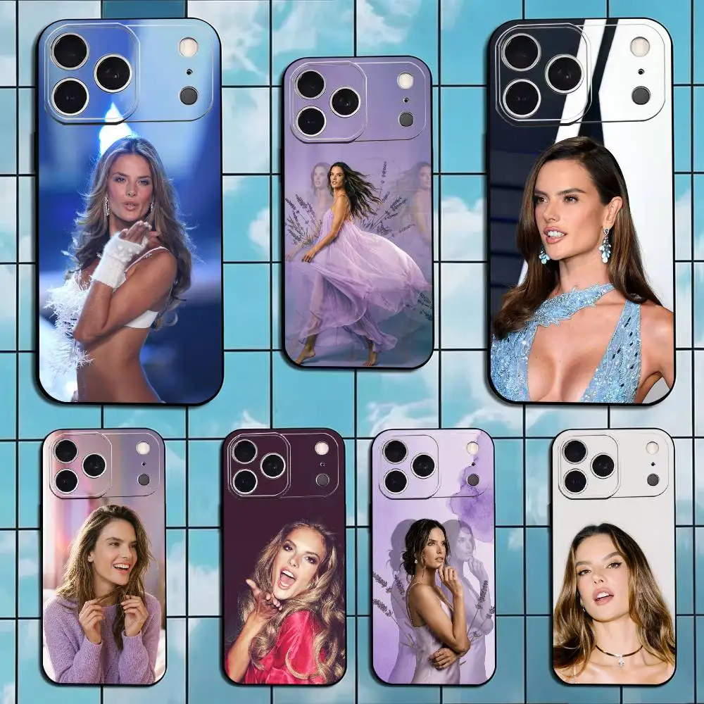 Чехол для телефона Supermode AA A-Alessandra Ambrosio, мягкий, черный, для iPhone 16, 17, 15, 14, 13, 12, 11, X, XR, Plus, Pro, Max, Plus