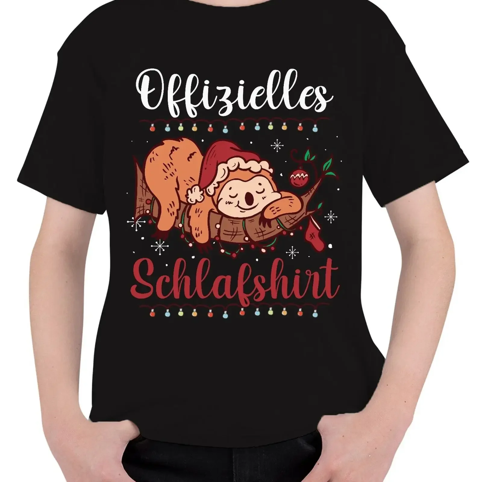 Official Sloth Christmas Sleep T Shirt  vintage Washed designer clothes Casual homme fashion Slightly Top For Everyday Wear
