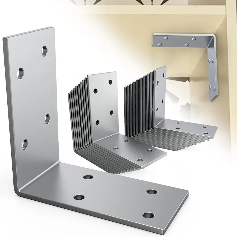 

Угловые кронштейны L-образной формы, оцинкованные, 12 калибр, 3x3, для дерева, 90 градусов, усиленные, 12 шт.