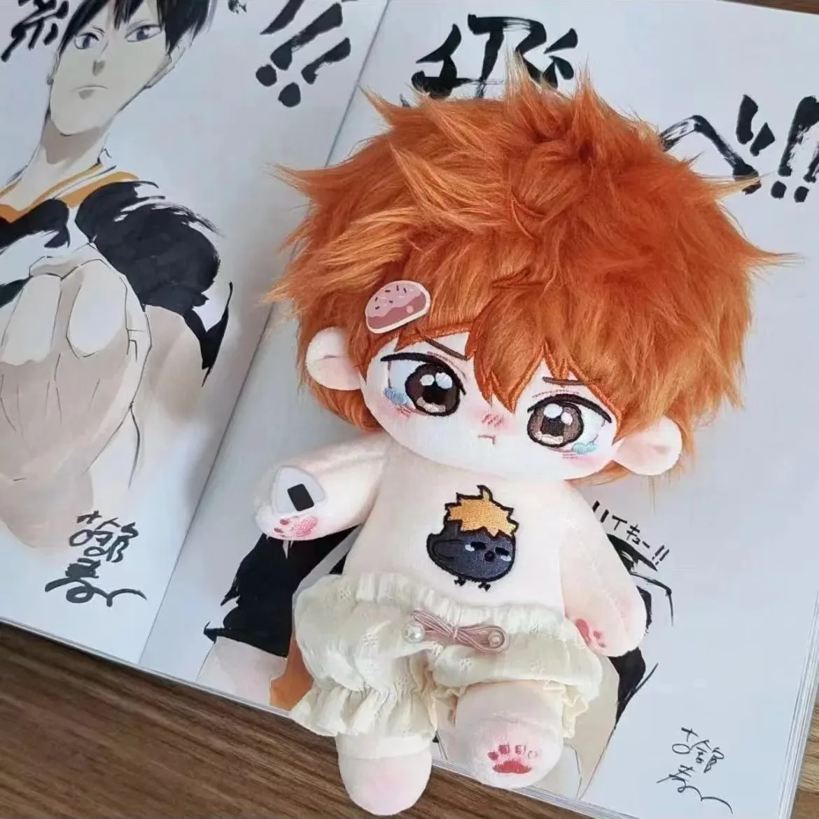 20cm Anime Attribute  Shoyo Hinata  Orange Hair Handsome Cosplay  Plush Doll Cotton Body Dress Up Clothes Outfit Stuffed