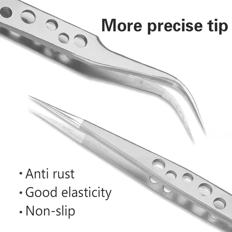2pcs Industrial Tweezers Electronics Anti-static Curved Straight Tip Precision Stainless DIY Hand Tools Sets Forceps Phone Repai