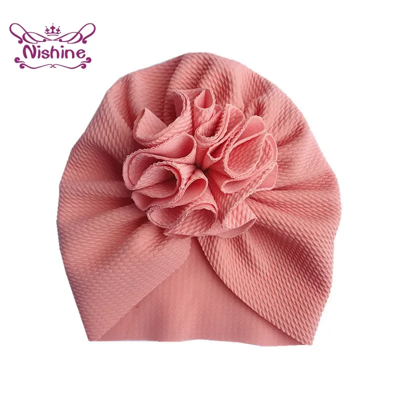 1PCS Flower Baby Hat Newborn Elastic Infant Turban Hats for Girls Cotton Kids Children Beanie Cap Headwear Photo Props