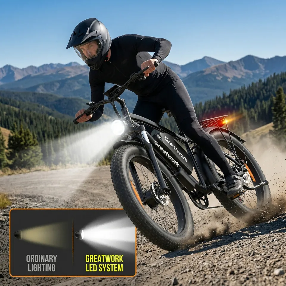 Dual Motor Peak 5000W Electric Bike, 45MPH 100 Miles, 52V 25AH Long Range Ebike image 10