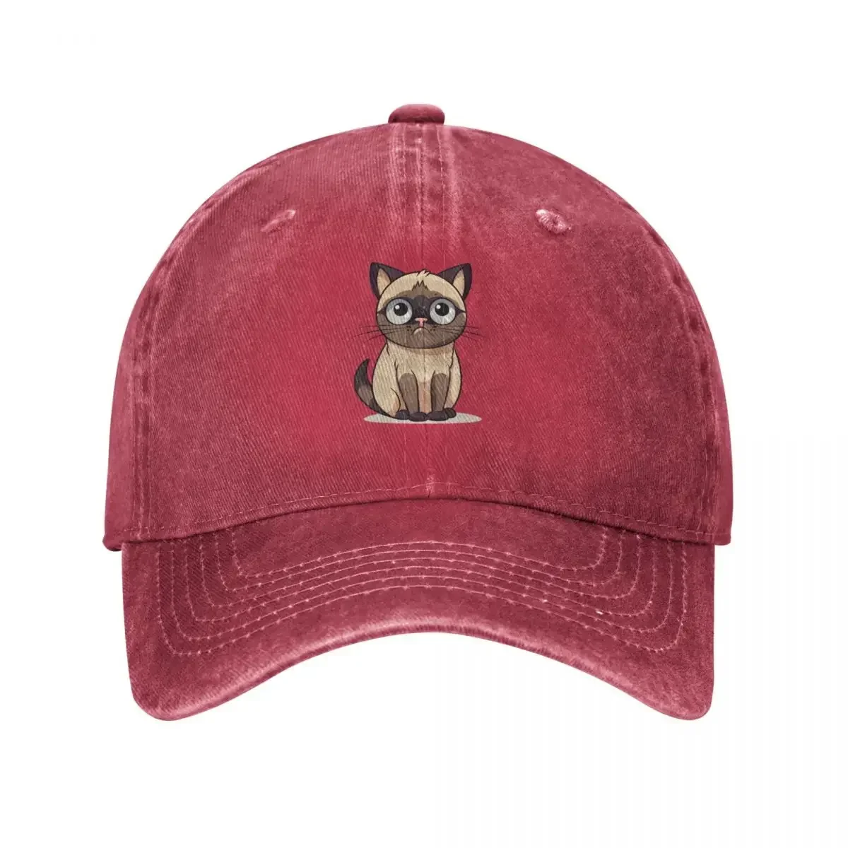 Paranoid Siamese Cat, Cute Cat, Cartoon Cat, Ai Cat Baseball Cap Visor tea Hat New Hat Beach Bag For Girls Men's